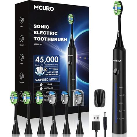 Brosse à dents électrique - Ulisem - Autonomie 120 jours - 6 têtes interchangeables (1/5)