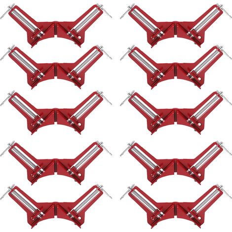 Taquets d'angle pour menuiserie, serre-joints 90° renforcés 10 pcs en alliage d'aluminium, outil de fixation rapide pour cadre, étagère, soudure, aquarium, meuble