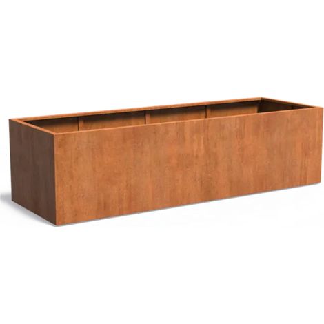 Adezz Pflanzgefäß Carrez Standard Rechteck aus Corten-Stahl Pflanzkübel Größe 300x100x80 cm (1/5)