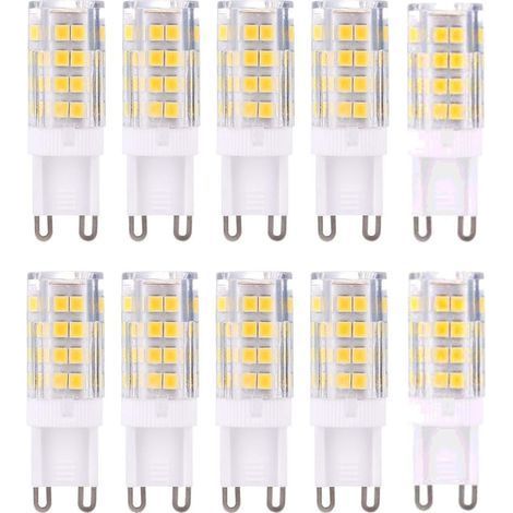 G9 LED Lampe Ampoules, Blanc Chaud 3000K 5W G9 LED Ampoule Lumiere équivalent aux ampoules halogènes de 40 W 420 lumens not dimmable, lot de 10 [Classe énergétique F] (1/4)