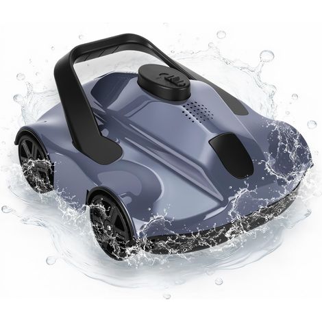 Robot aspirateur de piscine sans fil - Pour piscine hors-sol fond plat jusqu’à 80 m² - Autonomie 130 min, facturer rapide 2,5 h - Aspiration puissante, filtration performant, auto-stationnement - Gris (1/5)