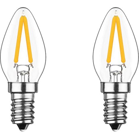 Ampoules LED, C7, E14, 2W 220V, filament de tungstène rétro, blanc chaud 2700k, ampoules universelles 2 pièces (1/5)