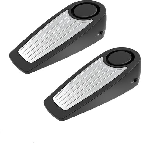 Butée de porte avec alarme pour maisons, chambres et hôtels, 130 dB, facile à installer, butée de sol fiable et portable, pack de 2, noir. (1/5)