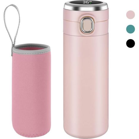 Isolierte Wasserflasche, 450 ml Edelstahl-Isolierflasche, Edelstahl-Wasserflasche, Heißwasserbecher mit LED-Temperaturanzeige, Isolierte Wasserflasche, Reisebecher (1/5)