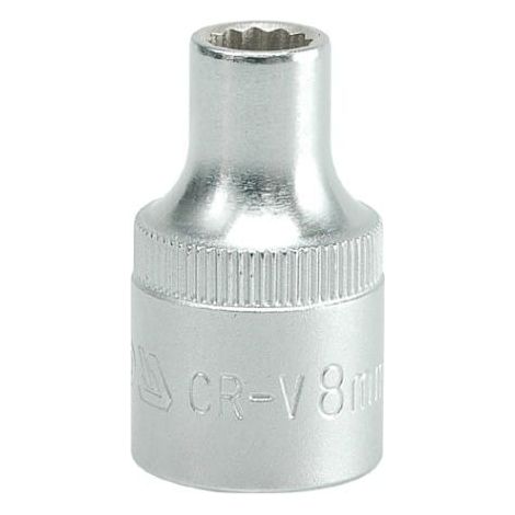 Kurze 8 mm Zwölfkant-Stecknuss 1/2" CrV