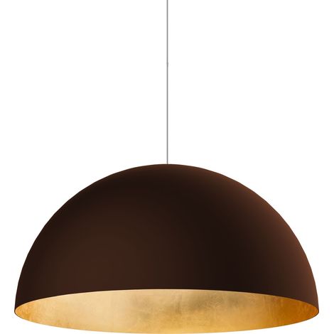 LUMICOM  VENICE Sospensione, 1xE27, max 42W, metallo, marrone corten/foglia oro, D.40cm (1/4)