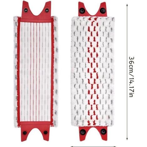 2 PCS Recharge Serpillère, Microfibre et Coton, Pour Balai à Plat, Sol Dur Parquet Carrelage (1/4)