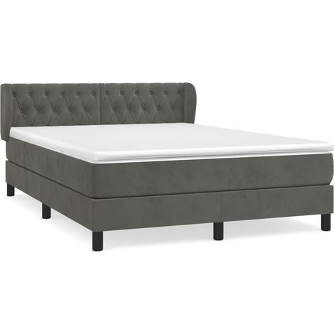 Maison Exclusive - Cama box spring con colchón terciopelo gris os (1/5)