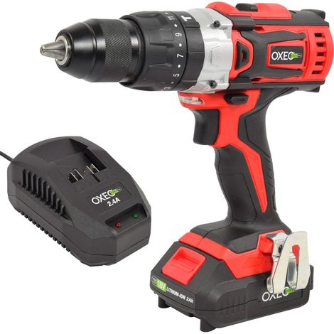 Perceuse visseuse à percussion sans fil 18V Easy Full avec batterie et chargeur rapide - 6 forêts HSS 6 embouts de serrage (1/5)