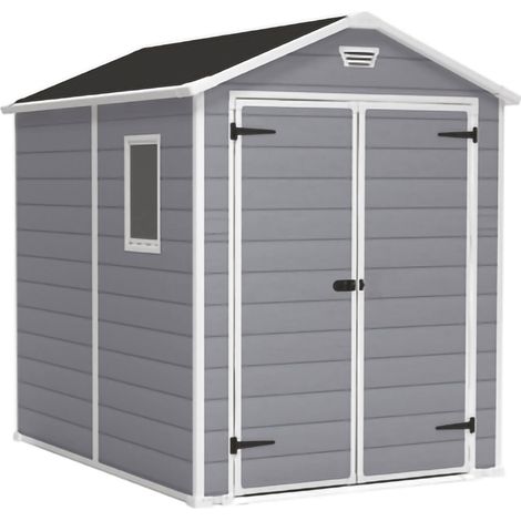 Dmora - Gartenhaus Cranbrook, Gartenhütte, Gartenhaus, Werkzeugschuppen, 186x237 h227 cm, Grau