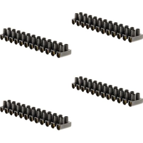 Lot de 4 barrettes 12 plots section 4mm² - Noir - Zenitech