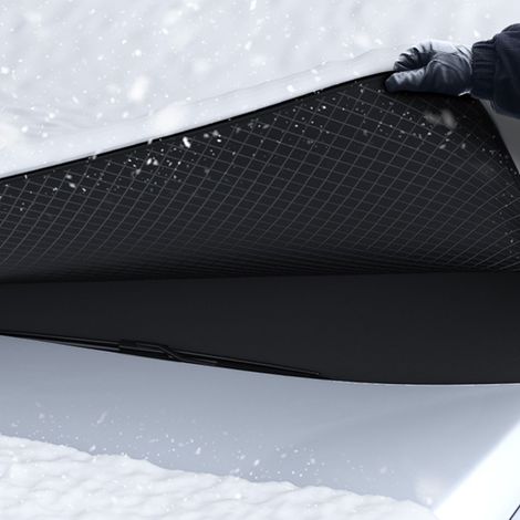 (Exclusivité Asie du Sud-Est) Housse de voiture anti-neige, pare-soleil de pare-brise, housse de voiture magnétique épaisse, demi-housse antigel (Prix de vente conseillé : 259 THB) (1/2)