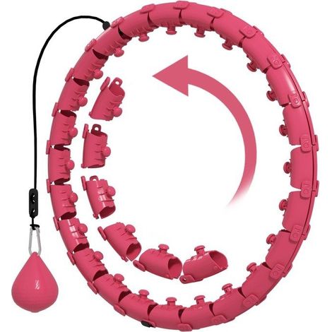 Hula Hoop Cerceau avec Picots de Massage ajustable de 45 à 106 cm de tour de taille 24 segments amovibles, fitness (1/5)