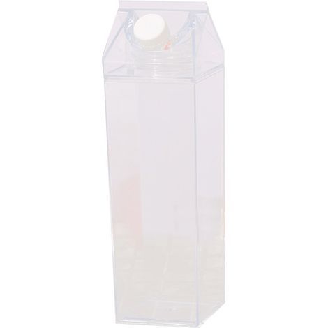 Rechteckige Wasserflasche aus lebensmittelechtem PP-Kunststoff, 500 ml, transparent, großes Fassungsvermögen, auslaufsicher und wasserdicht (1/5)