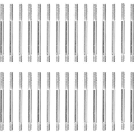 Goujons à Double Boulon 30 Pièces M6 Tige Filetée en Acier Inoxydable Goujon fileté à Double extrémité pour Moteur Tiges Filetées et Goujons (M690)