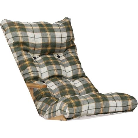 Cuscino per sdraio poltrona relax imbottito - stile scozzese Verde