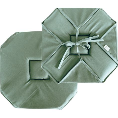 Homemaison – Galette de chaise 40x40 cm – 100% polyester – Épaisseur 2,5 cm – Nouettes et rabats pour fixation