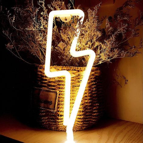 Lumière Néon LED éclair, enseigne lumineuse murale, fonctionne sur batterie et USB, décor pour maison fête Noël (1/5)