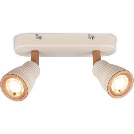 Briloner Plafoniera LED Orientabile 20 cm 7W 800lm 3000K Bianco Caldo 2 Luci Warm Grey Coffee - Faretto Da Soffitto Soggiorno Corridoio Cucina Ufficio (1/5)