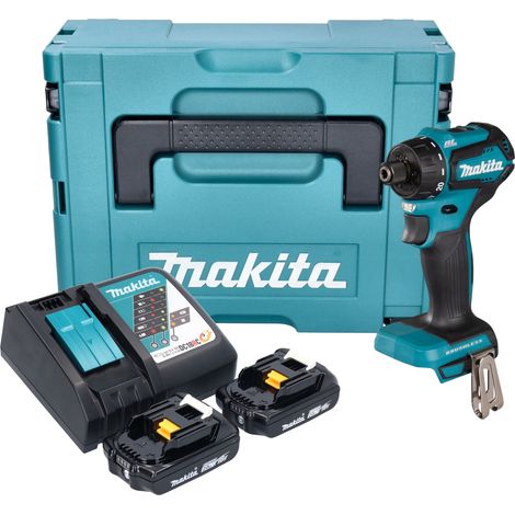 Makita DDF 083 RAJ Perceuse-visseuse sans fil 18 V 40 Nm 1/4'' Brushless + 2x batterie 2,0 Ah + chargeur + Makpac