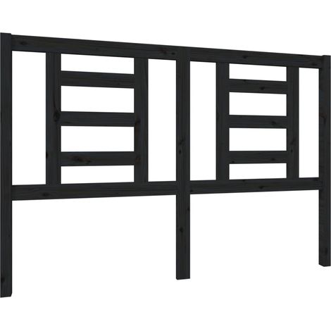 Tête de lit Résistante et économique, Panneau de lit, Noir 146x4x100 cm Bois massif de pin OIB8403E (1/5)