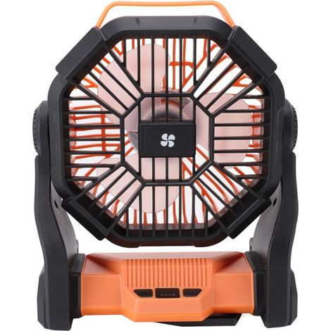 Efficient USB Rechargeable Outdoor Camping Tent Fan with LED Lantern (Orange) (1/5)