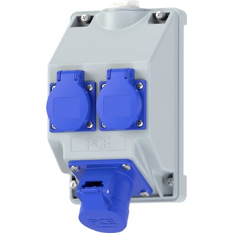 PC Electric 16081352 Bloc multiprise gris, bleu
