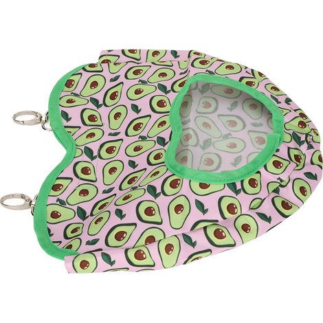 Sac mangeoire pour lapins, grande capacité, ouverture en forme de cœur, motif avocat, à suspendre, pour la maison et les animaleries. (1/5)