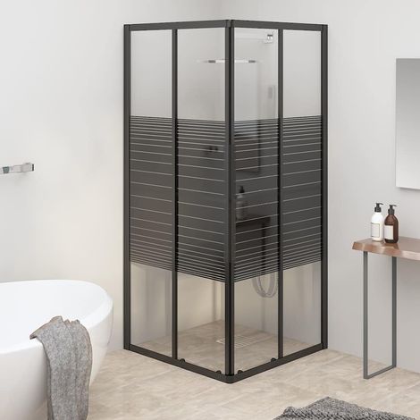 Box Doccia a Righe ESG 80x80x180 cm Nero (1/5)