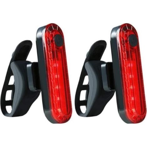 Feu arrière vélo LED Rechargeable USB étanche Lampe vélo 4 Modes arrière - Rouge (1/3)