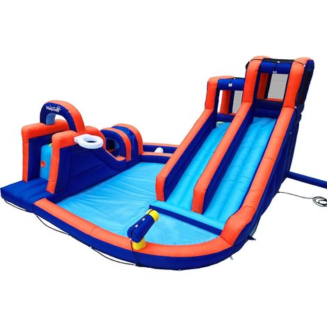 Inflatable Water Castle with Slide for Children 3-8 Years Blower included,Water Park Obstacle Course,Three Slides,Aquatic Pool,4.2 x 4.1 x 2.40 m (1/5)
