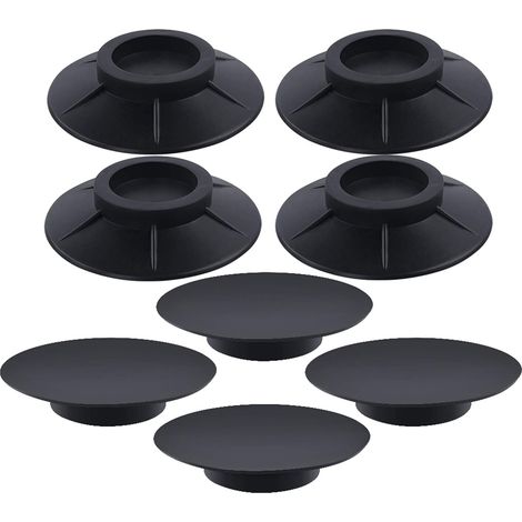8Pcs Patins Anti-Vibration pour Machine à Laver,Sèche-Linge en Caoutchouc Coussinets de Machine à Laver à Tambour(10cm,Noir) (1/5)