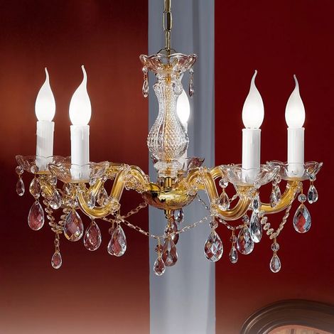 [GEBRAUCHT] B-Ware Orion Kronleuchter Marie Claire Deckenlampe Deckenleuchte Kristallglas 5 Flammig