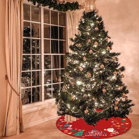 Jupe Arbre De Noël - En Tissu Doux Et Épais - Pour Décoration Rustique De Salon Chambre Ou Jardin - 120 Cm De Diamètre - 1 Pièce (1/5)