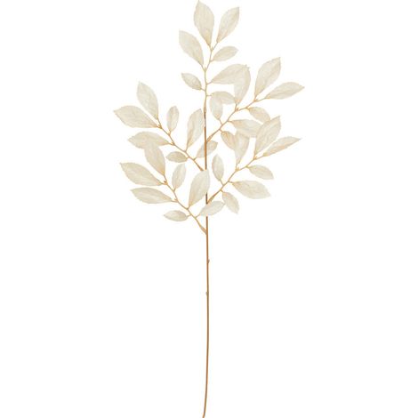 Branche décorative spéciale fêtes Feuille Beige métallisé H 74 cm - Feeric Christmas