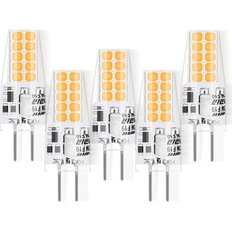 G4 LED 3W 12V AC/DC Ampoules, Équivalent 30W Ampoule Halogène, Blanc Chaud 3000K,Non Dimmable, Lot de 5 [Classe énergétique E]