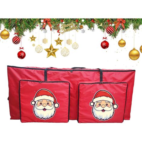 Sapin De Noël Sac - Pochette pour Couronne avec 2 Poches Rangement pour Couronne et Sapin de Noël - pour Meuble Dressing Lingue Salon Garage Appartement (1/5)