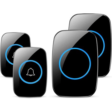 Sonnette sans fil, sonnette étanche Fullhouse, compatible avec les portes d'entrée et de derrière, portée supérieure à 300 mètres-AquaForge