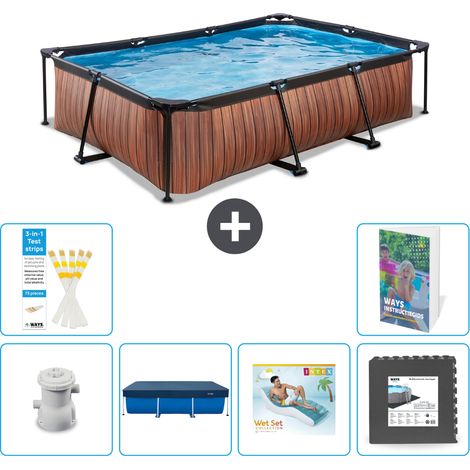 Exit-toys Piscina Exit Rectangular - Efecto madera - 300x200x65 cm - 7-piezas  S223 (1/5)