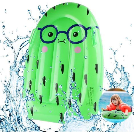 Planche de surf gonflable, matelas pneumatique, planche de surf enfant, planche de surf gonflable avec poignées, pour enfants de 3 à 14 ans, 85 x 62 cm, Kiwi (1/4)