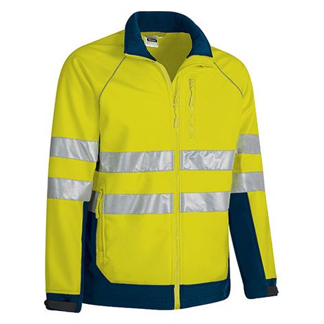 Chaqueta softshell TACOMA S Amarillo fluor / Azul marino