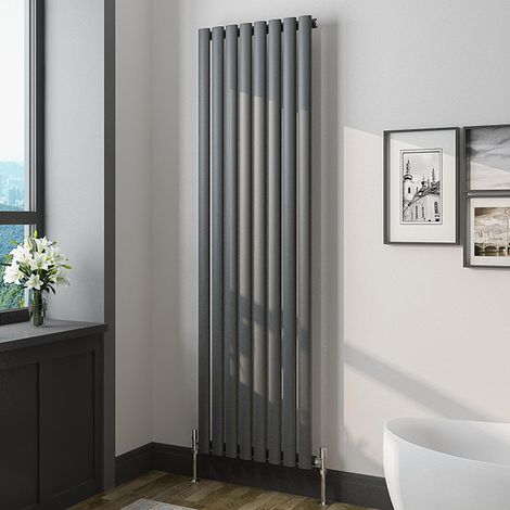 Oval Column Radiator 1600x472mm Anthracite Vertical Radiator Single Modern Central Heating Radiators
