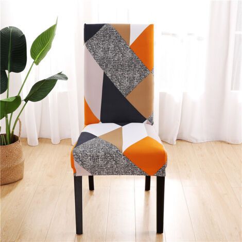 Housse de Chaise, 6 Pieces Extensible Amovible Lavable Moderne Couverture de Chaise pour Salle à Manger Slipcover-Décoration Bouquet de Mariage, Hôtel, Restaurant