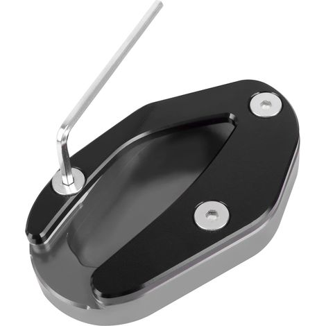 Plaque d'extension de béquille latérale (grise) pour moto Bonneville T100 (2018-2020) et T120 (2016-2020) - Compatible avec les modèles T100 et T120 (2016-2020) - Maxpower (1/4)