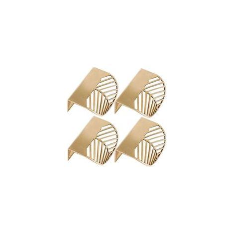 Goldene Schrankgriffe, 4 Stück, Blattform, goldfarbenes Messing, Möbelgriffe, Kupfer, Küchentürgriffe, Schubladengriffe, Hardware 6 mm, für Türstärke 20 mm (1/5)