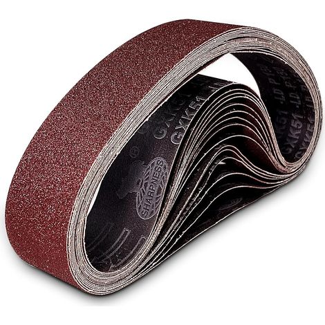 15 Pièces Bande Abrasive 50 x 686 mm, Bandes Abrasives Mixte (3 x Grains 80/120/150/240/320) Ensemble de Bandes Abrasives, pour Ponceuses à Bande (1/5)