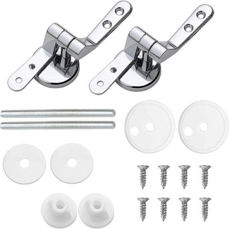 Attaches Charnire Abattant WC, Lot de 2 Charnires de Rechange pour Lunette de Toilette avec Fixations en Alliage,charniere abattant wc (1/4)