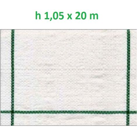TELO PER PACCIAMATURA BIANCO QUADRETTATO TESSUTO POLIPROPILENE ANTISTRAPPO - mt 20 x 1,05 H (1/3)