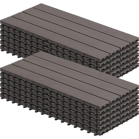 Floor tile Covering Tile 30x60cm for garden terrace plug-in system for fixing, Coffee (1/5)
