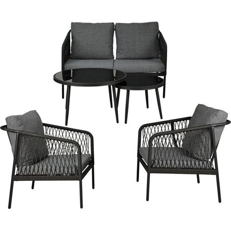 Progarden Mediolan set di mobili da giardino moderno grigio (1/3)